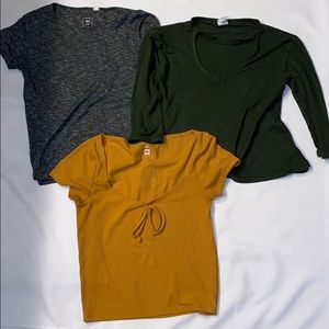 BUNDLE (3) Me to We Ribbed Tops Pacsun
